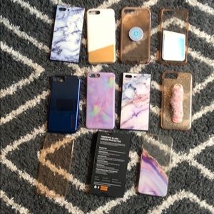 iPhone 8+ phone cases+ tempered glass protector